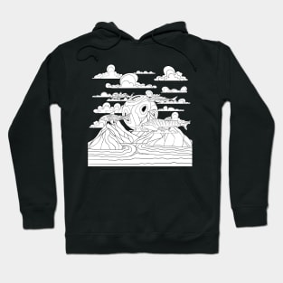 school of sharks in the sky Hoodie